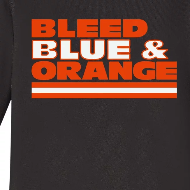 Chicago Football Bleed Blue & Orange Baby Long Sleeve Bodysuit