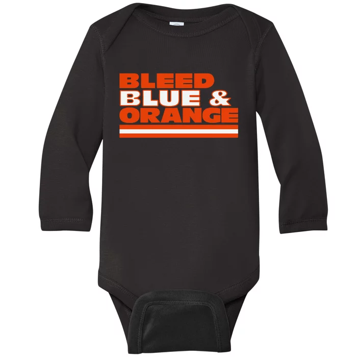 Chicago Football Bleed Blue & Orange Baby Long Sleeve Bodysuit