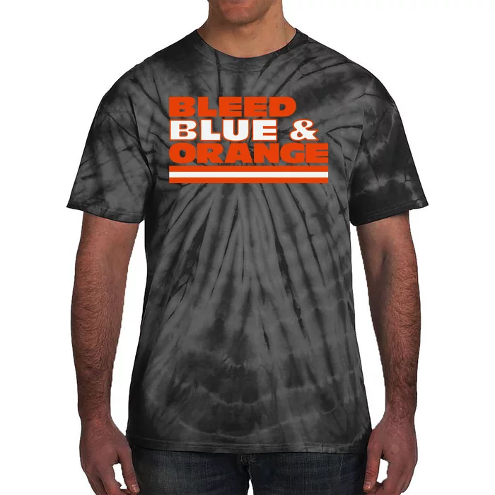 Chicago Football Bleed Blue & Orange Tie-Dye T-Shirt