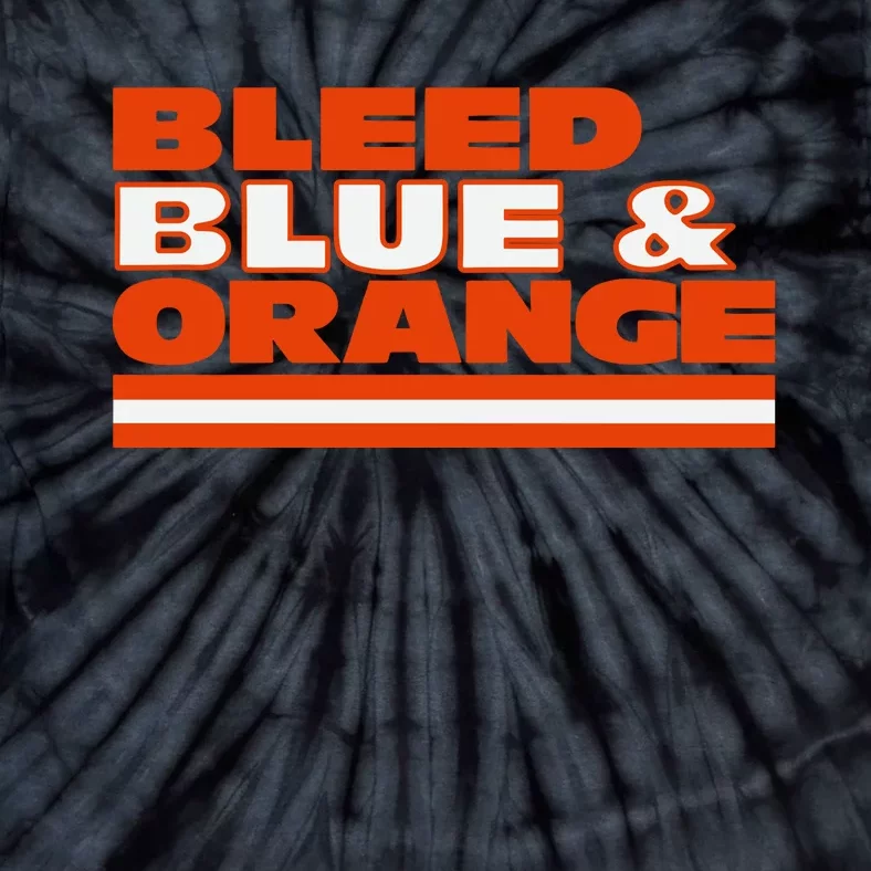 Chicago Football Bleed Blue & Orange Tie-Dye T-Shirt