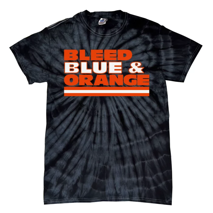 Chicago Football Bleed Blue & Orange Tie-Dye T-Shirt