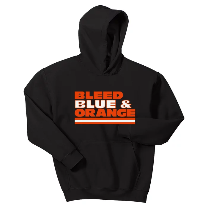 Chicago Football Bleed Blue & Orange Kids Hoodie