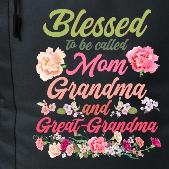 Cute Flower Blessed To Be Called Mom Grandma And Great Grandma Daily Commute Backpack