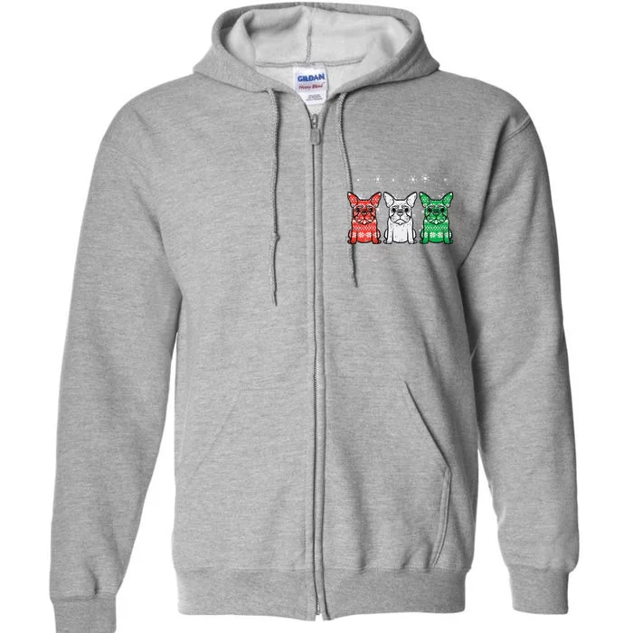 Christmas French Bulldogs Xmas Frenchie Dog Funny Funny Full Zip Hoodie