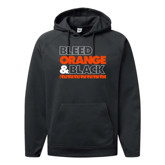 Cincinnati Football Bleed Orange & Black Performance Fleece Hoodie