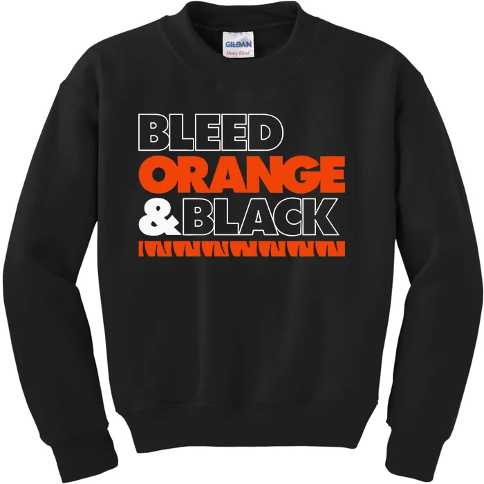 Cincinnati Football Bleed Orange & Black Kids Sweatshirt