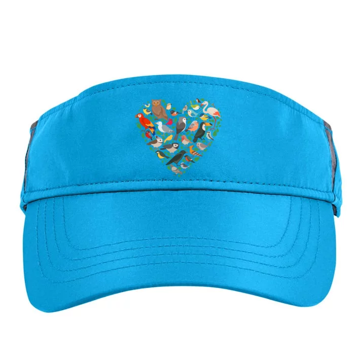 Cute Funny Bird Lover Heart Adult Drive Performance Visor