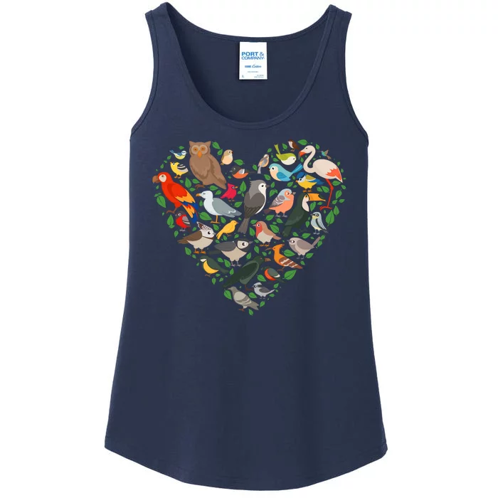 Cute Funny Bird Lover Heart Ladies Essential Tank