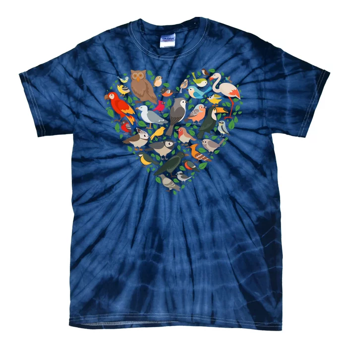 Cute Funny Bird Lover Heart Tie-Dye T-Shirt