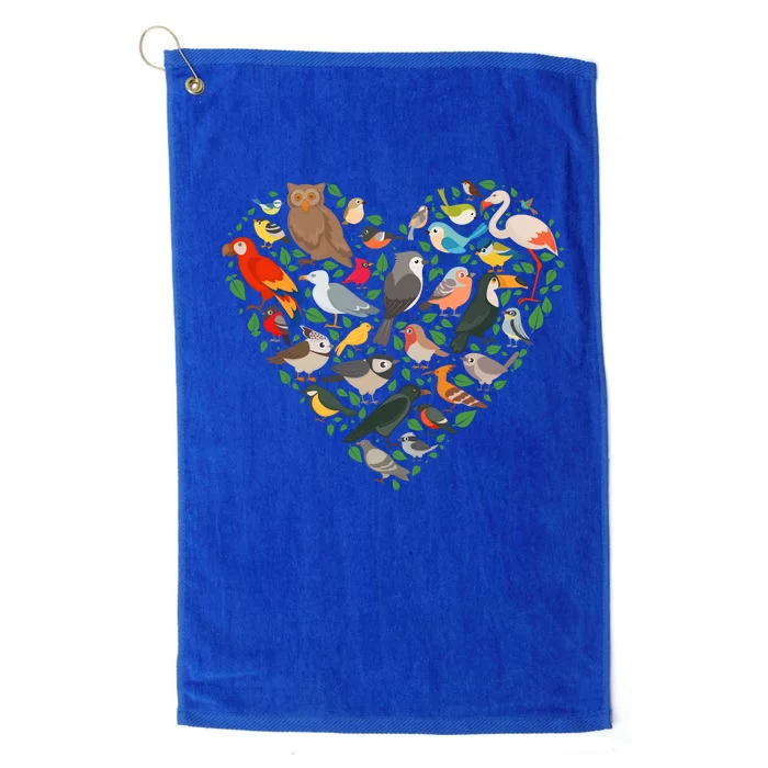 Cute Funny Bird Lover Heart Platinum Collection Golf Towel