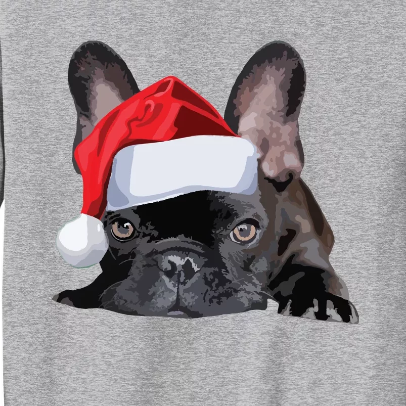 Cute French Bulldog Santa Hat Frenchie Image Christmas Tall Sweatshirt