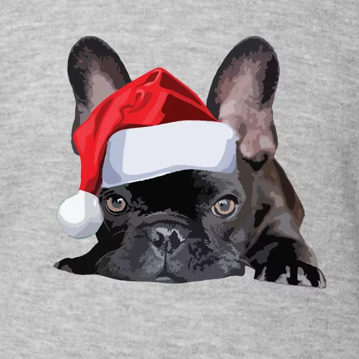 Cute French Bulldog Santa Hat Frenchie Image Christmas Toddler Sweatshirt