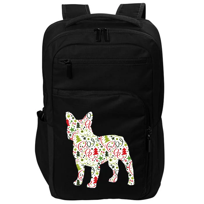 Christmas French Bulldog Dog Wrapping Paper Gift Impact Tech Backpack