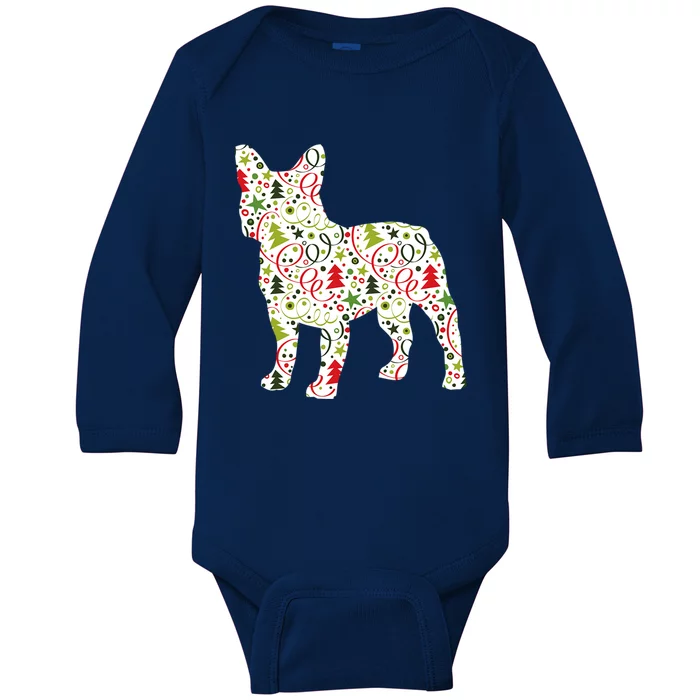 Christmas French Bulldog Dog Wrapping Paper Gift Baby Long Sleeve Bodysuit