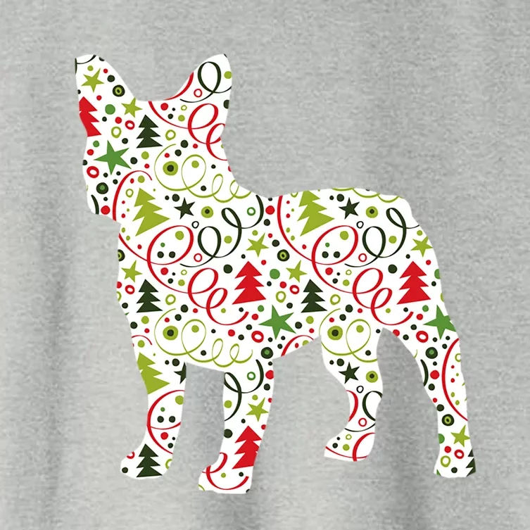 Christmas French Bulldog Dog Wrapping Paper Gift Women's Crop Top Tee