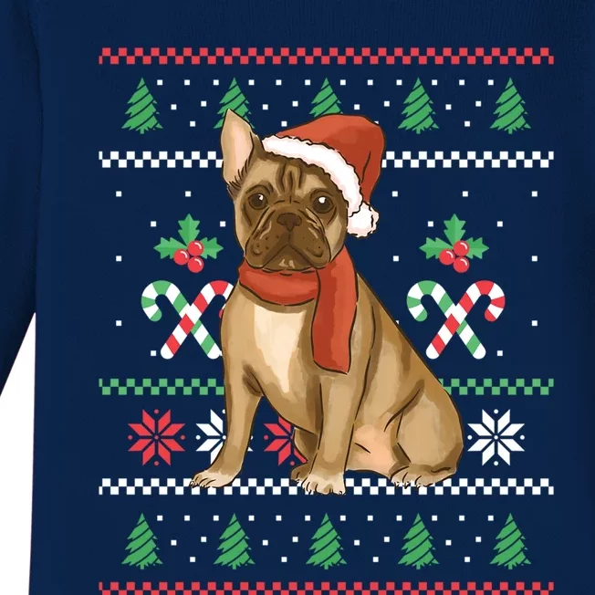 Christmas French Bulldog Outfit Santa Christmas Gift Baby Long Sleeve Bodysuit