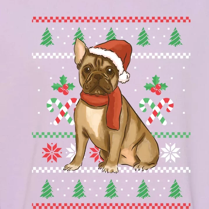 Christmas French Bulldog Outfit Santa Christmas Gift Garment-Dyed Sweatshirt