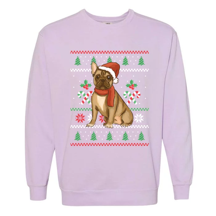 Christmas French Bulldog Outfit Santa Christmas Gift Garment-Dyed Sweatshirt