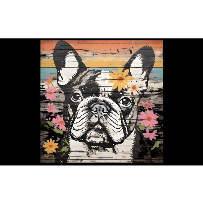 Cute French Bulldog Owner Rustic Floral Art Dog Lover Gift Bumper Sticker