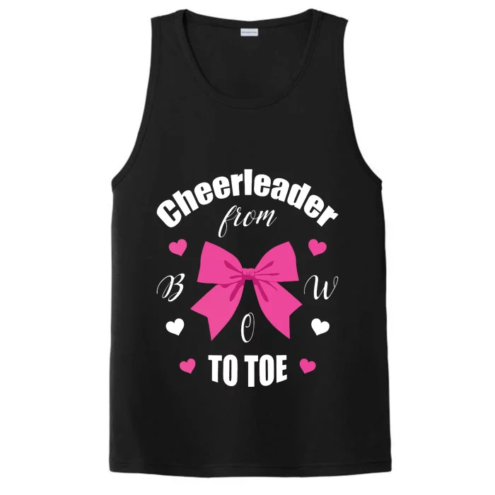 Cheerleader From Bow 2 Toe Cheerleading Gift Performance Tank