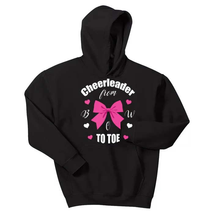 Cheerleader From Bow 2 Toe Cheerleading Gift Kids Hoodie