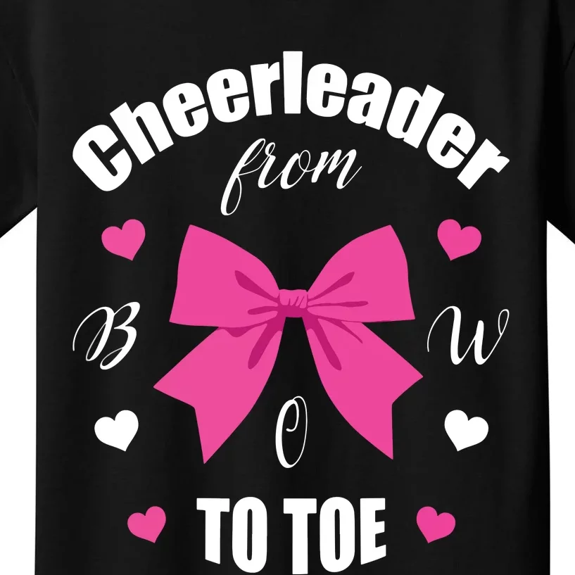 Cheerleader From Bow 2 Toe Cheerleading Gift Kids T-Shirt