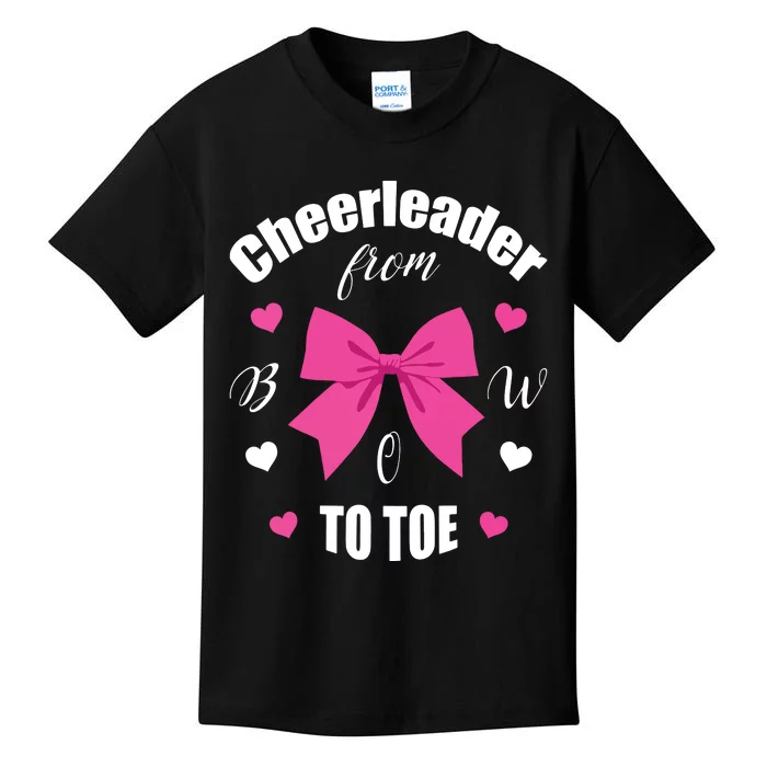 Cheerleader From Bow 2 Toe Cheerleading Gift Kids T-Shirt