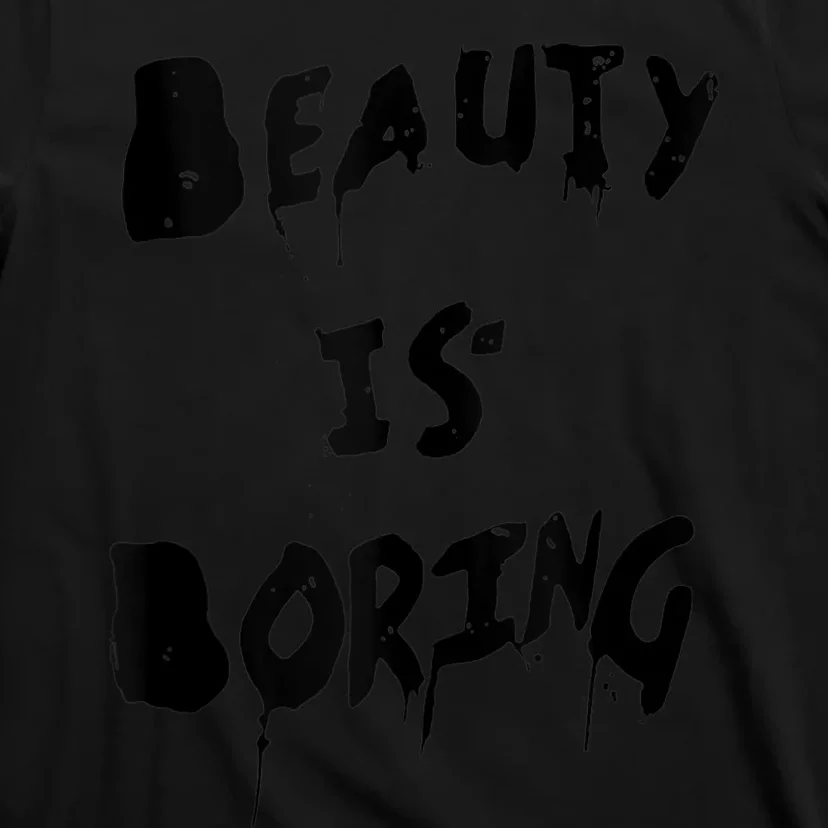 Cool Funny Beauty is Boring Nerd Geek Retro Graphic T-Shirt