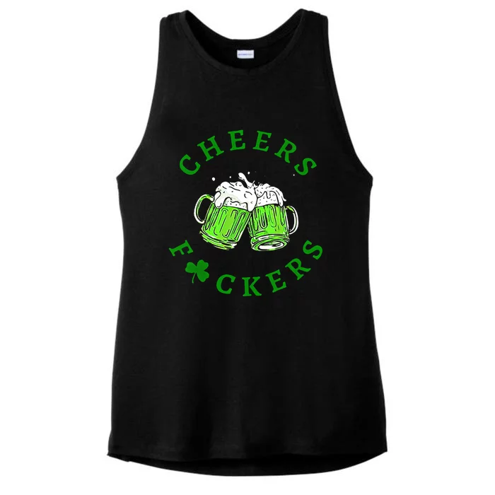 Cheers Fuckers Beer Gift Ladies Tri-Blend Wicking Tank