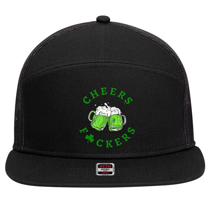 Cheers Fuckers Beer Gift 7 Panel Mesh Trucker Snapback Hat