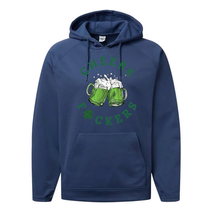 Cheers Feckers Beer Friends Lover Performance Fleece Hoodie