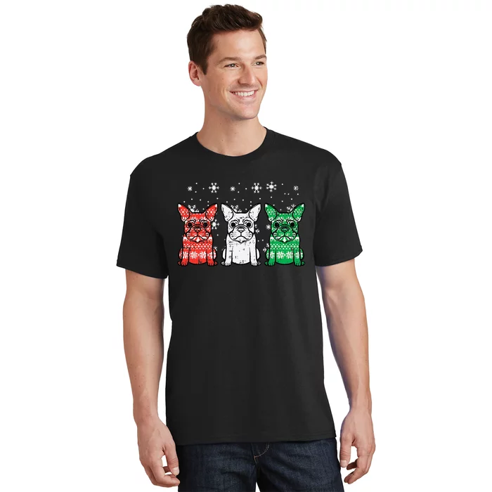 Christmas French Bulldogs Xmas Frenchie Dog T-Shirt