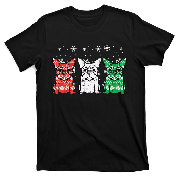 Christmas French Bulldogs Xmas Frenchie Dog T-Shirt