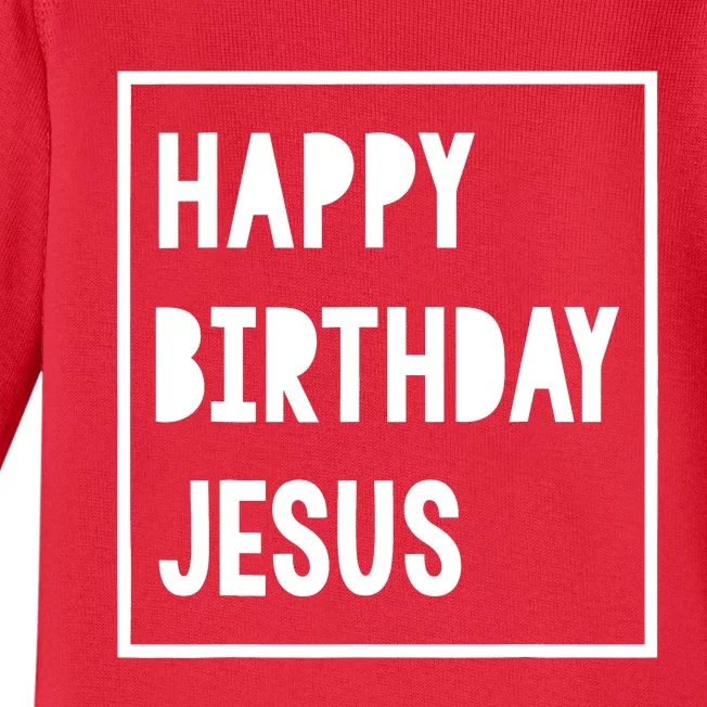 Christmas For Boy Girl Happy Birthday Jesus Baby Long Sleeve Bodysuit