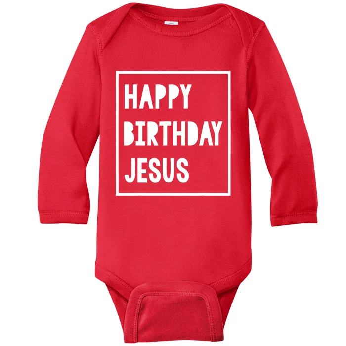 Christmas For Boy Girl Happy Birthday Jesus Baby Long Sleeve Bodysuit