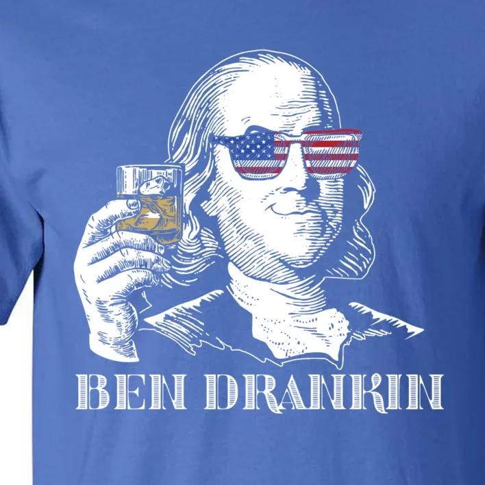 Cheers From Ben Drankin 4th Of July Humor Funny Gift Us Flag Gift Tall T-Shirt