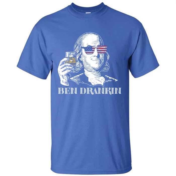 Cheers From Ben Drankin 4th Of July Humor Funny Gift Us Flag Gift Tall T-Shirt