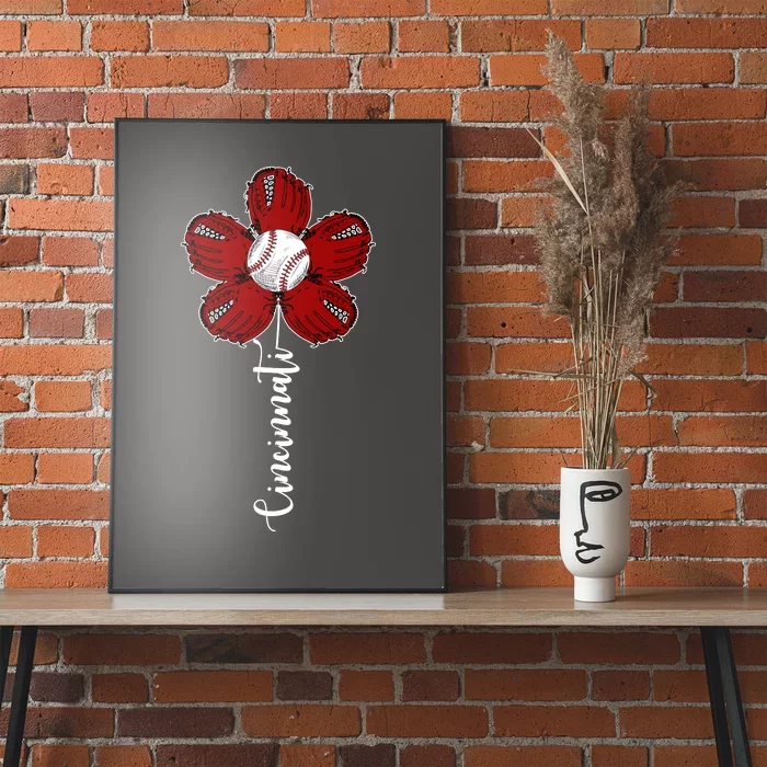 Cincinnati Flower Baseball Poster