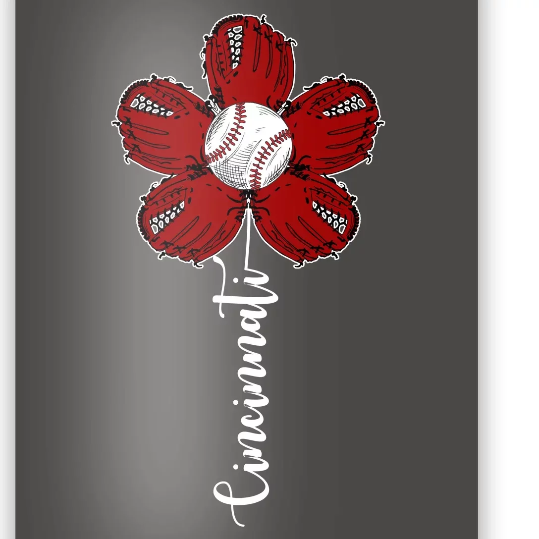 Cincinnati Flower Baseball Poster