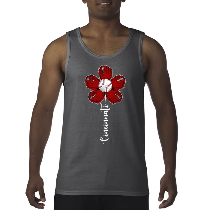 Cincinnati Flower Baseball Tank Top