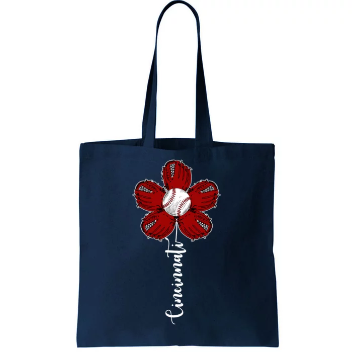 Cincinnati Flower Baseball Tote Bag