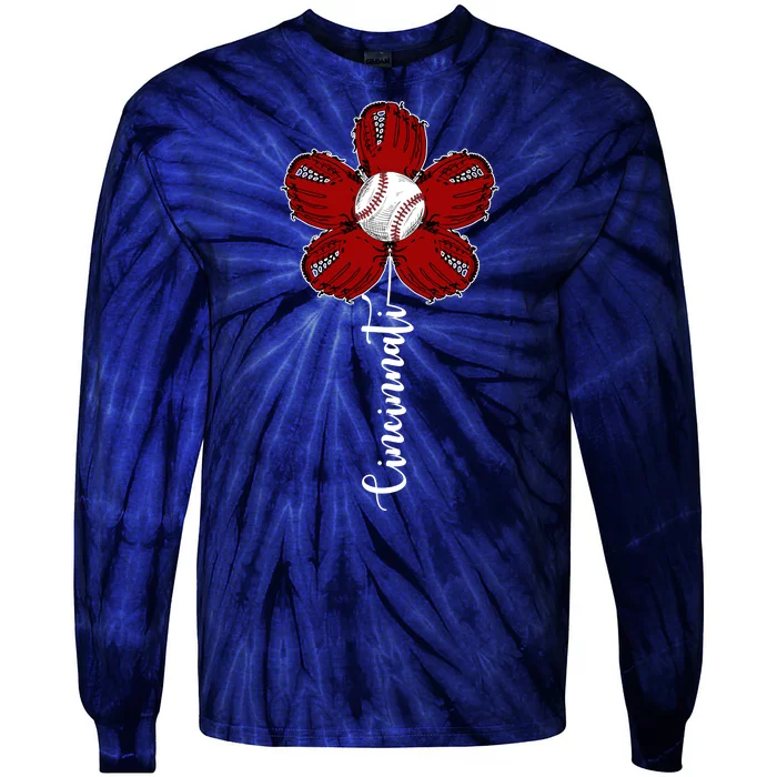 Cincinnati Flower Baseball Tie-Dye Long Sleeve Shirt