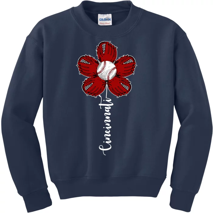 Cincinnati Flower Baseball Kids Sweatshirt