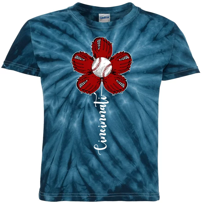 Cincinnati Flower Baseball Kids Tie-Dye T-Shirt