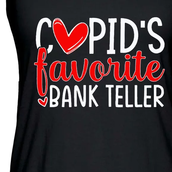 CupidS Favorite Bank Teller Funny Hearts ValentineS Day Ladies Essential Flowy Tank