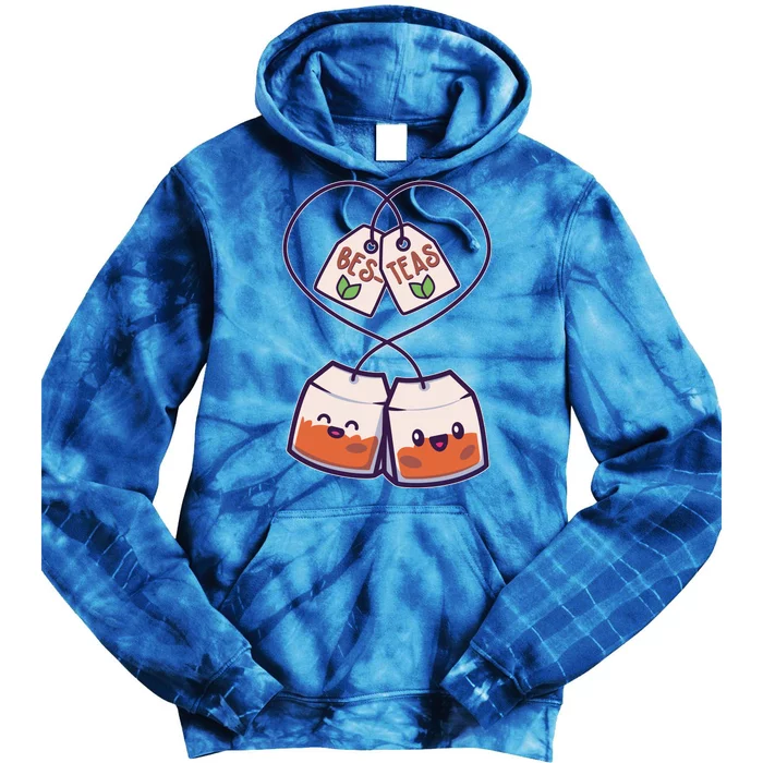 Cute Funny BesTeas Best Friend Tea Bags Tie Dye Hoodie