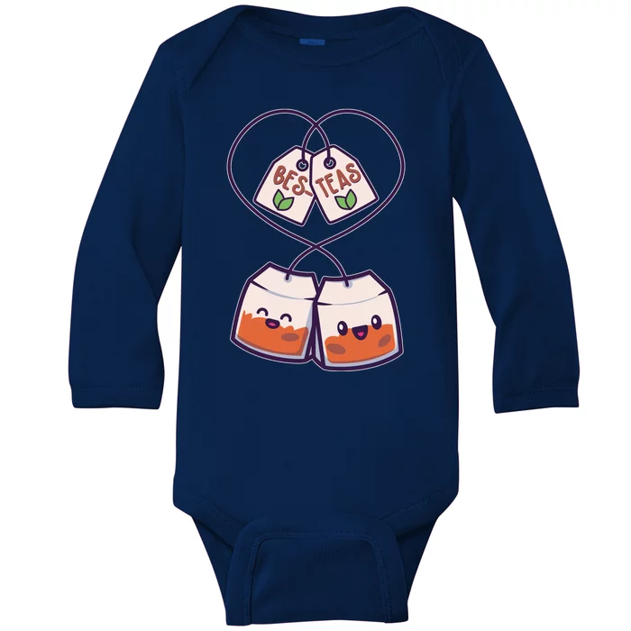 Cute Funny BesTeas Best Friend Tea Bags Baby Long Sleeve Bodysuit