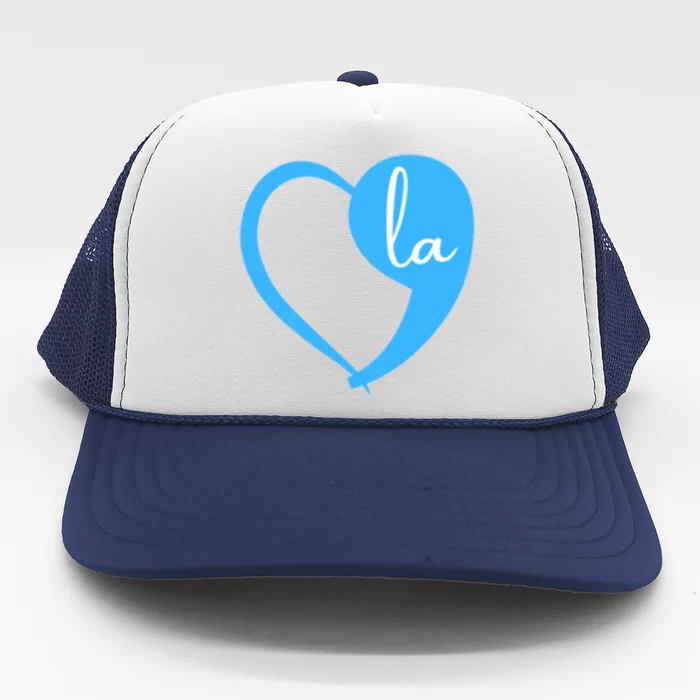 Classic Funny Blue Tiny Heart Comma La Gift Trucker Hat