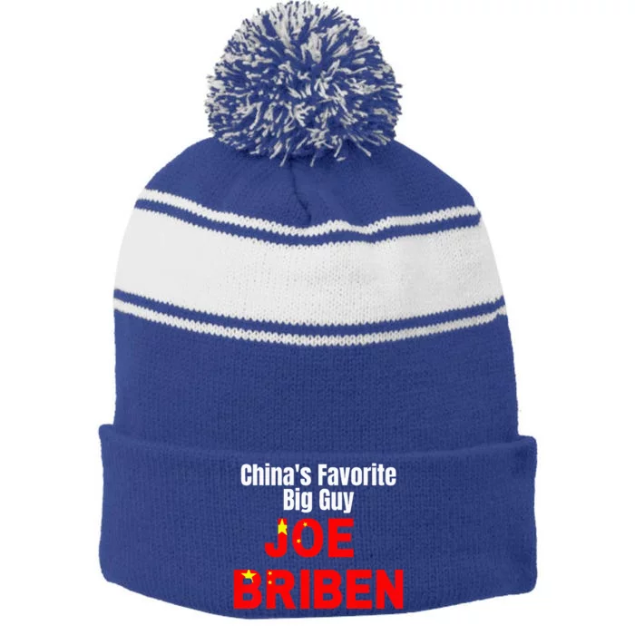 Chinas Favorite Big Guy Joe Briben Stripe Pom Pom Beanie