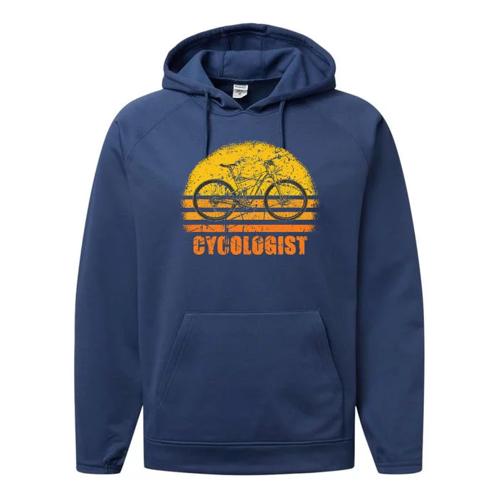 Cycologist Funny Bicycle Cycling Vintage Gift Performance Fleece Hoodie